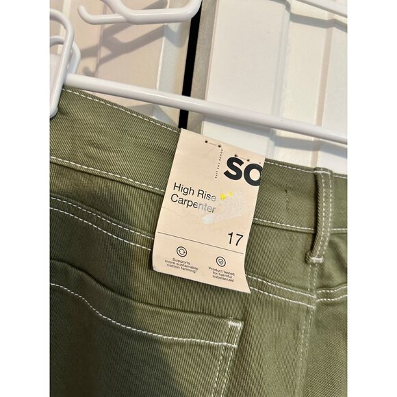 So High Rise Carpenter Jeans Dad Pants - Green - size 17‎ / 33 NEW - Picture 7 of 8